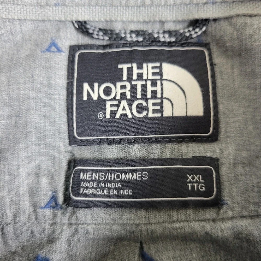 The North Face Mens 2XL Gray AOP Button Up Short Sleeve